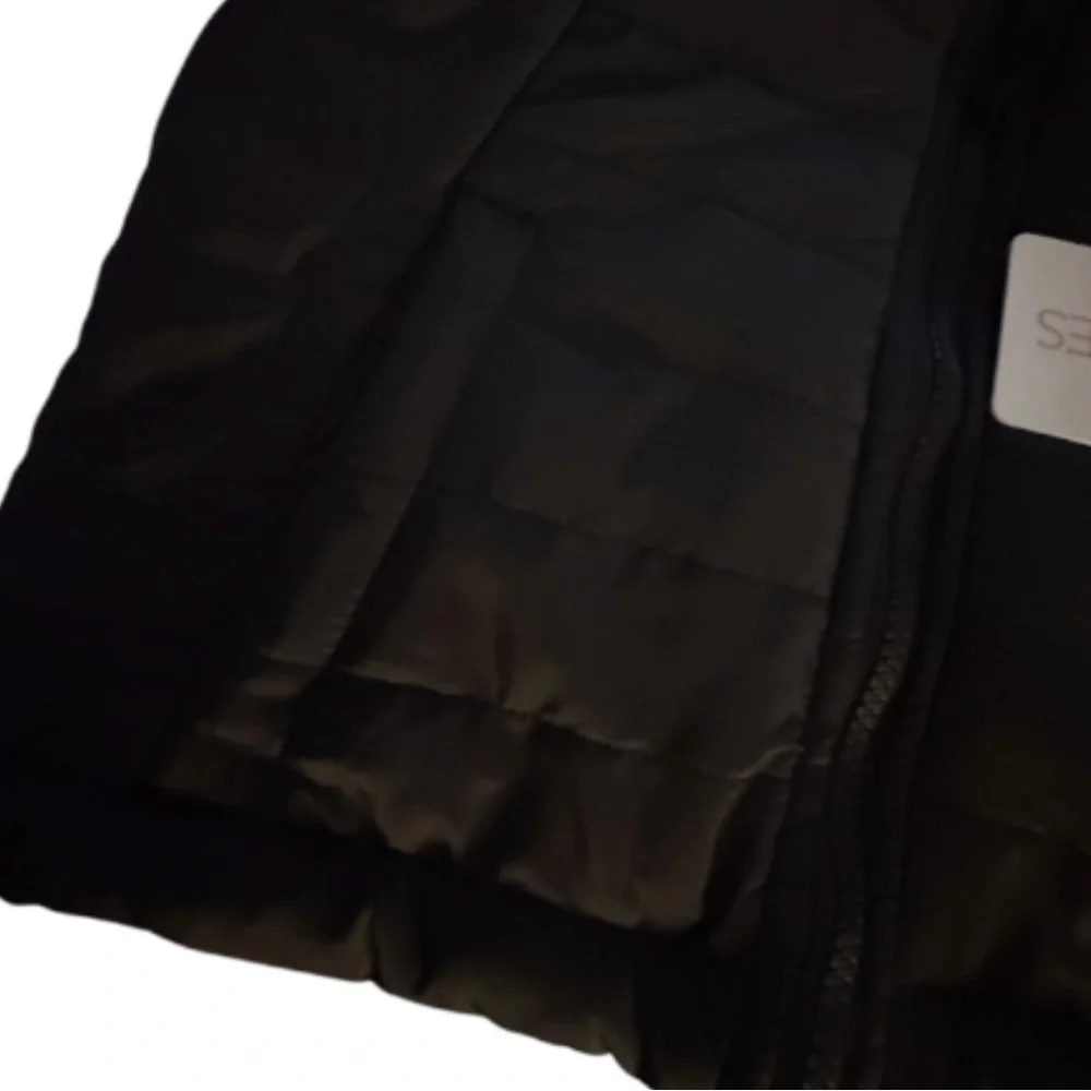 Kids Black Puffer Jacket with Leopard-Print Hood Lining - Picture 4 of 6